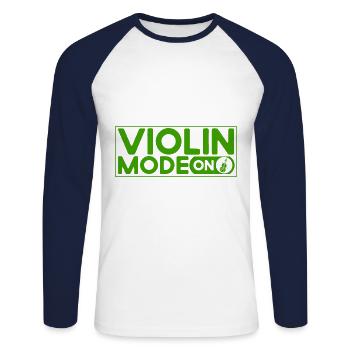 Amateur de violon Cadeau de violoniste - T-shirt baseball manches longues Homme - blanc/marine - Devant - Nik (191cm)