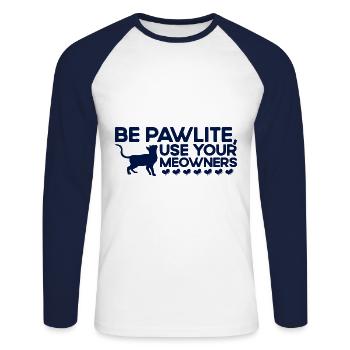 Katzenmama Katzeneltern Katzen Liebhaber Geschenk - Unisex Baseballshirt langarm - Weiß/Navy - Vorne - Nik (191cm)