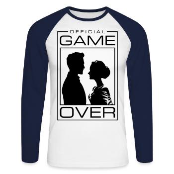 Wedding Couple Game Over Bridal Couple Jga - Unisex Long Sleeve Baseball T-Shirt - white/navy - Front - Nik (191cm)