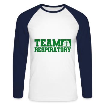 Respirotär Therapeut Pulmonologie Intensivpflege G - Unisex Baseballshirt langarm - Weiß/Navy - Vorne - Nik (191cm)