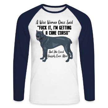 I'm Getting A Cane Corso Dog - Unisex Long Sleeve Baseball T-Shirt - white/navy - Front - Nik (191cm)