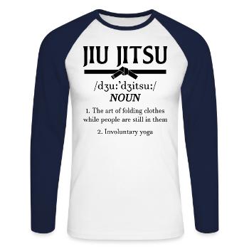 Jiu Jitsu Definition - Unisex Long Sleeve Baseball T-Shirt - white/navy - Front - Nik (191cm)