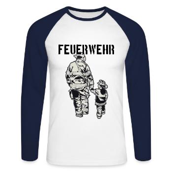 Fire brigade - Unisex Long Sleeve Baseball T-Shirt - white/navy - Front - Nik (191cm)