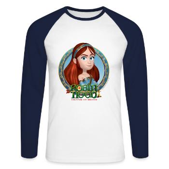Robin Hood Portrait Von Maid Marian - Unisex Baseballshirt langarm - Weiß/Navy - Vorne - Nik (191cm)