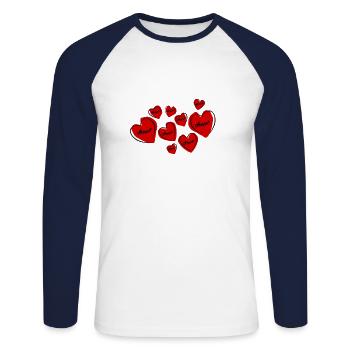 Amour love gift - Unisex Long Sleeve Baseball T-Shirt - white/navy - Front - Nik (191cm)