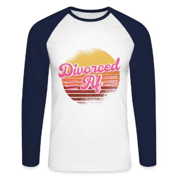 Divorce Divorced Divorced gift - Unisex Long Sleeve Baseball T-Shirt - white/navy - Front - Nik (191cm)