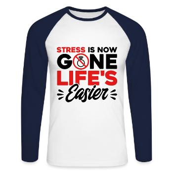 Geschiedene Ex Partner Geschieden Geschenk - Unisex Baseballshirt langarm - Weiß/Navy - Vorne - Nik (191cm)