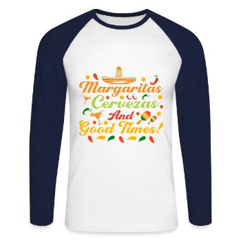 Cinco De Mayo 5 De Mayo Cinco De Mayo Party Gesche - Unisex Baseballshirt langarm - Weiß/Navy - Vorne - Nik (191cm)