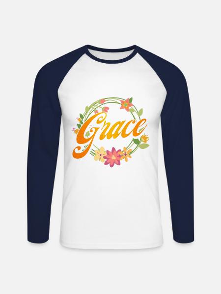 Inspirational Christian Religious Gift - Unisex Long Sleeve Baseball T-Shirt - white/navy
