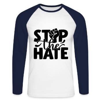 Antirassismus Rassismus Toleranz Menschenrechte - Unisex Baseballshirt langarm - Weiß/Navy - Vorne - Nik (191cm)