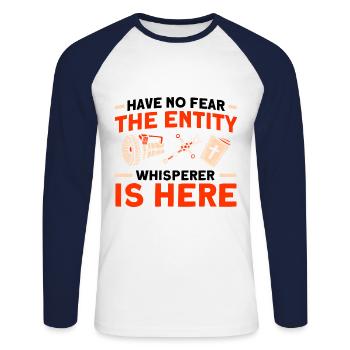 Haunted House Ghost Hunter Ghost Hunt Gift - Unisex Long Sleeve Baseball T-Shirt - white/navy - Front - Nik (191cm)