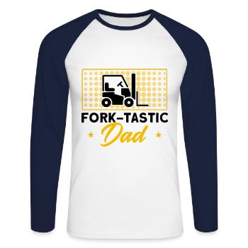 Forklift Driver Forklift Father Gift - Unisex Long Sleeve Baseball T-Shirt - white/navy - Front - Nik (191cm)