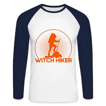 Randonnée pédestre Wanderer Cadeau - T-shirt baseball manches longues Homme - blanc/marine - Devant - Nik (191cm)