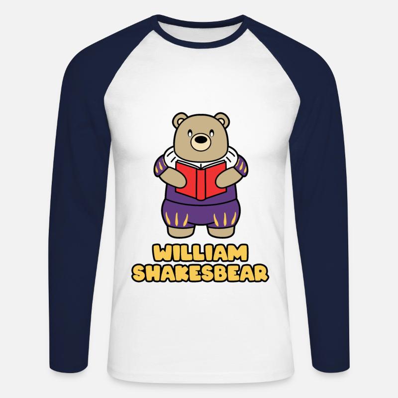 WILLIAM SHAKESBEAR - Unisex Baseballshirt langarm - Weiß/Navy