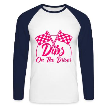 Drag Race Drag Racing Racing Car Gift - Unisex Long Sleeve Baseball T-Shirt - white/navy - Front - Nik (191cm)
