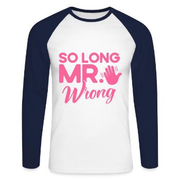 Ex Partner Scheidung Auflösung der Ehe Geschenk - Unisex Baseballshirt langarm - Weiß/Navy - Vorne - Nik (191cm)