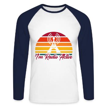 Morse code broadcast amateur radio amateur radio Gesche - Unisex Long Sleeve Baseball T-Shirt - white/navy - Front - Nik (191cm)
