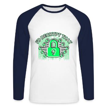 Network Security Specialist Gift - Unisex Long Sleeve Baseball T-Shirt - white/navy - Front - Nik (191cm)