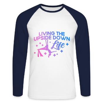 Aerial Yoga Gymnasts Aerial Silk Aerial Yoga G - Unisex Long Sleeve Baseball T-Shirt - white/navy - Front - Nik (191cm)