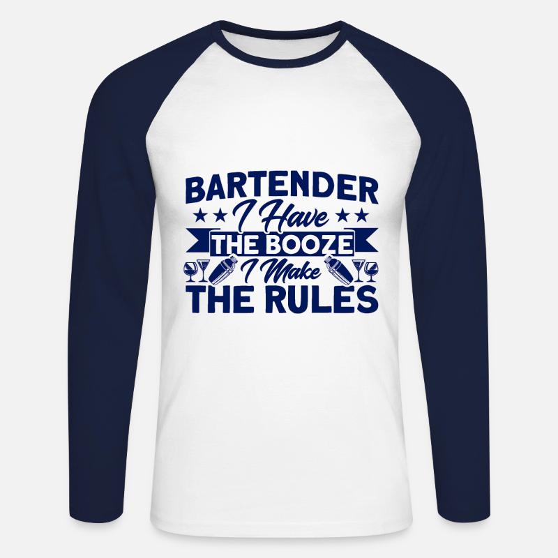 Waiter Service Bartender Gift - Unisex Long Sleeve Baseball T-Shirt - white/navy