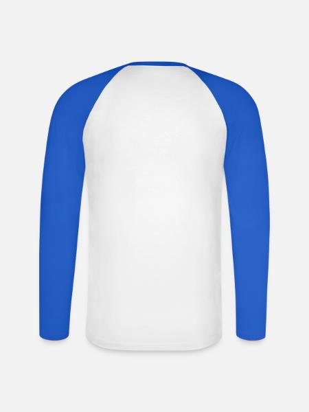 QR-Code mit liebevoller Botschaft - Unisex Baseballshirt langarm - Weiß/Royalblau
