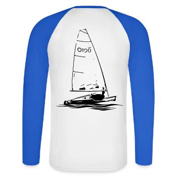 Sports de voile aéronautiques à voile de la RS - T-shirt baseball manches longues Homme - blanc/bleu royal - Dos - Nik (191cm)