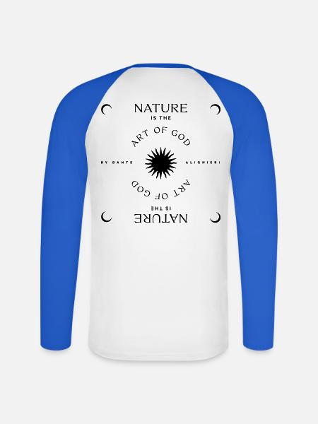 Nature is the Art of God - Unisex Baseballshirt langarm - Weiß/Royalblau