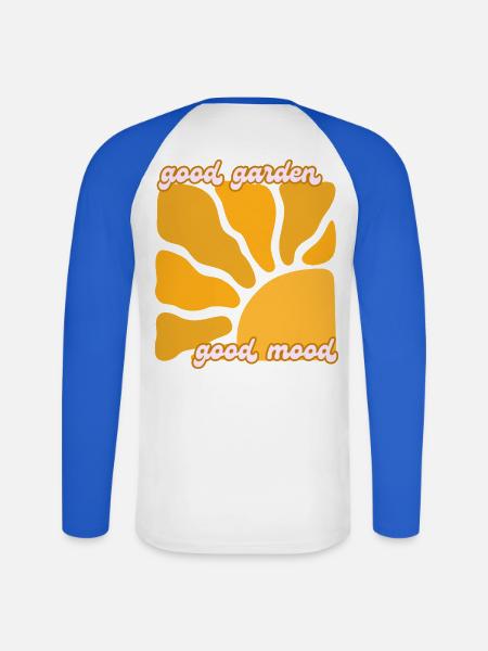 good garden good mood T-Shirt - Unisex Baseballshirt langarm - Weiß/Royalblau
