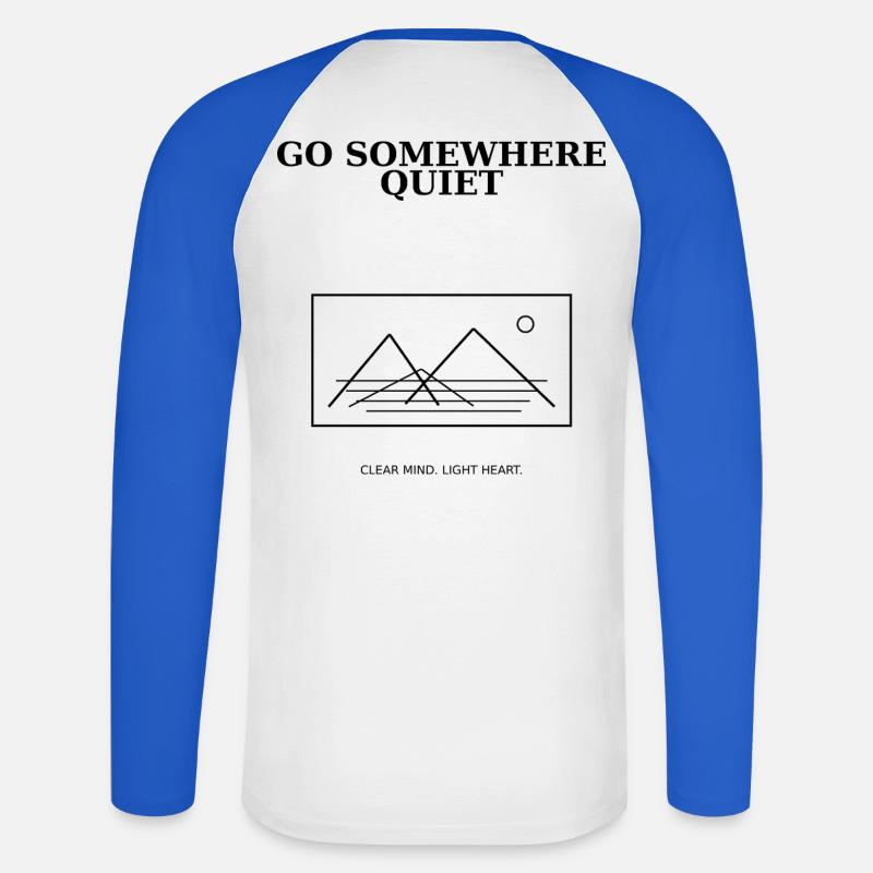 08_go_somewhere_quiet - Unisex Baseballshirt langarm - Weiß/Royalblau