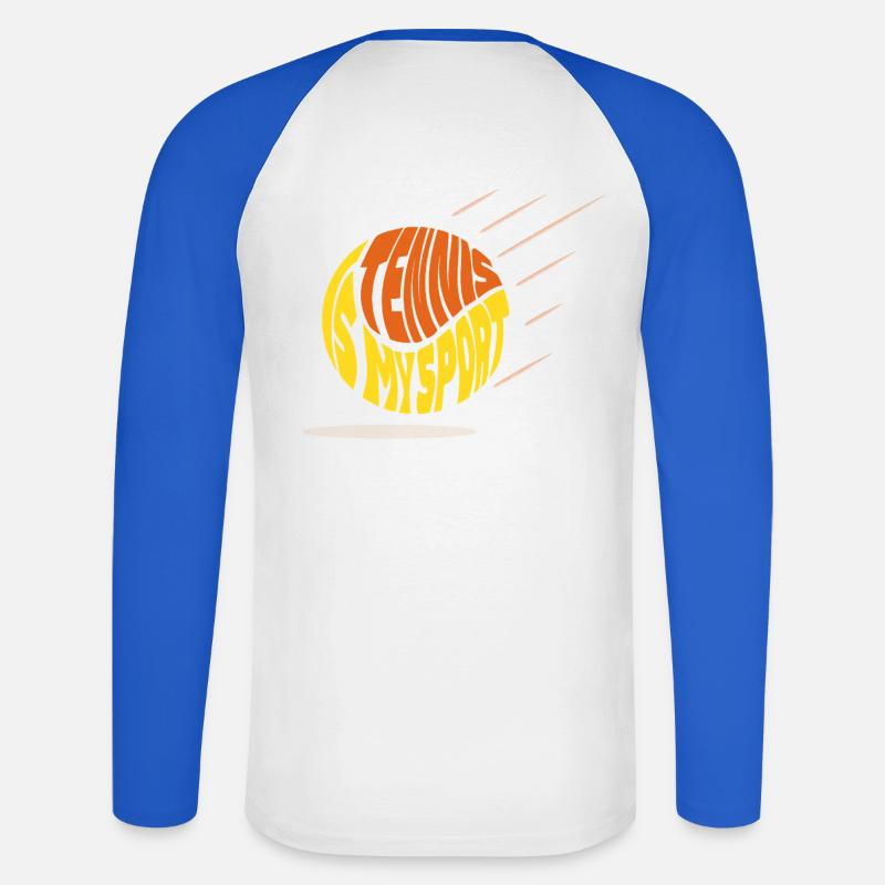 Stilisierte Sneakers - Unisex Baseballshirt langarm - Weiß/Royalblau