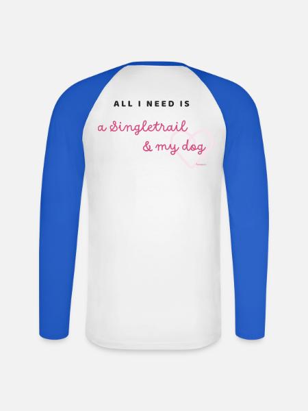 all i need - Unisex Long Sleeve Baseball T-Shirt - white/royal blue
