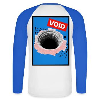 vide - T-shirt baseball manches longues Homme - blanc/bleu royal - Dos - Nik (191cm)