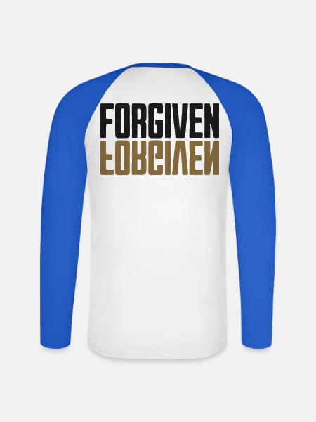 Forgiven Spiegel Design Schwarz Gold - Unisex Baseballshirt langarm - Weiß/Royalblau