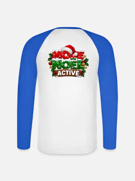 Weihnachtsmodus aktiviert – Festliche Chart - Unisex Baseballshirt langarm - Weiß/Royalblau