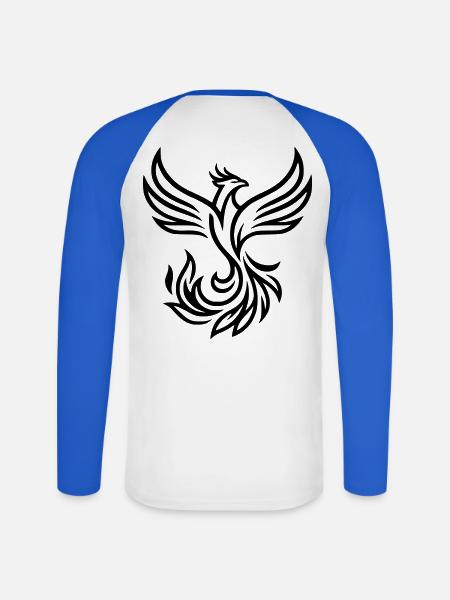 OITG-R - Unisex Baseballshirt langarm - Weiß/Royalblau