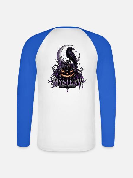 Halloween-Mystery-Rabe - Unisex Baseballshirt langarm - Weiß/Royalblau