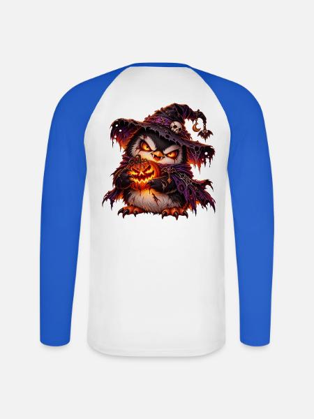 Pinguin Dunkel Niedlich - Unisex Baseballshirt langarm - Weiß/Royalblau