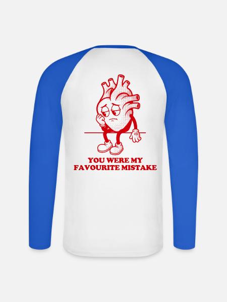 Herz, du warst mein Lieblingsfehler - Unisex Baseballshirt langarm - Weiß/Royalblau