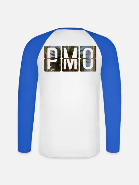 Palermo Flughafen PMO - Unisex Baseballshirt langarm - Weiß/Royalblau