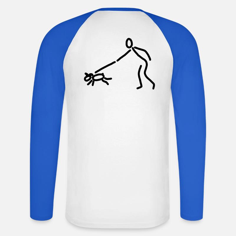 iYpsilon Hund gassi - Unisex Baseballshirt langarm - Weiß/Royalblau