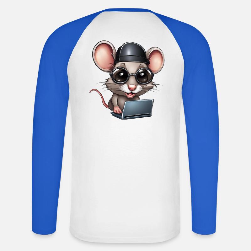 Computer, Informatikfreak, Informatiker - Unisex Baseballshirt langarm - Weiß/Royalblau