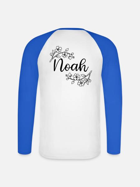 Noah | Name of Name | Vectorgraphic ! - Unisex Long Sleeve Baseball T-Shirt - white/royal blue