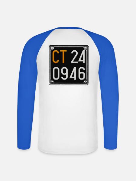 Targa-CT46 - Unisex Baseballshirt langarm - Weiß/Royalblau
