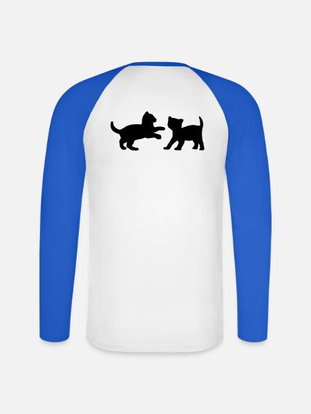 Zwei Kätzchen, die - Unisex Baseballshirt langarm - Weiß/Royalblau