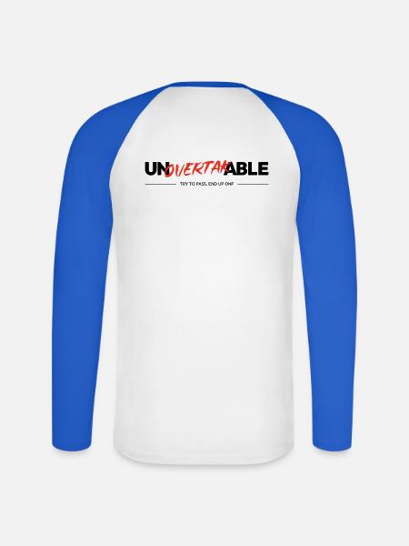 Unüberholbar - Unisex Baseballshirt langarm - Weiß/Royalblau