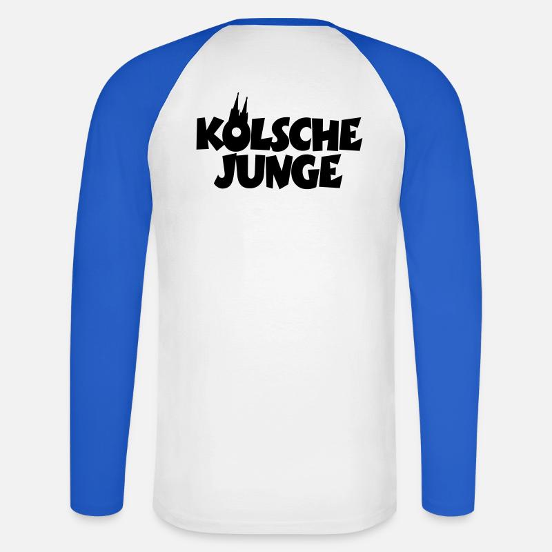 Kölsche Junge - Kölner Jungs aus Köln - Unisex Baseballshirt langarm - Weiß/Royalblau