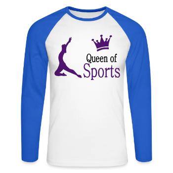 sports - Unisex Long Sleeve Baseball T-Shirt - white/royal blue - Front - Nik (191cm)