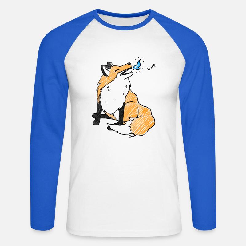 Rutto - Maglia da baseball a manica lunga da uomo - bianco/blu royal