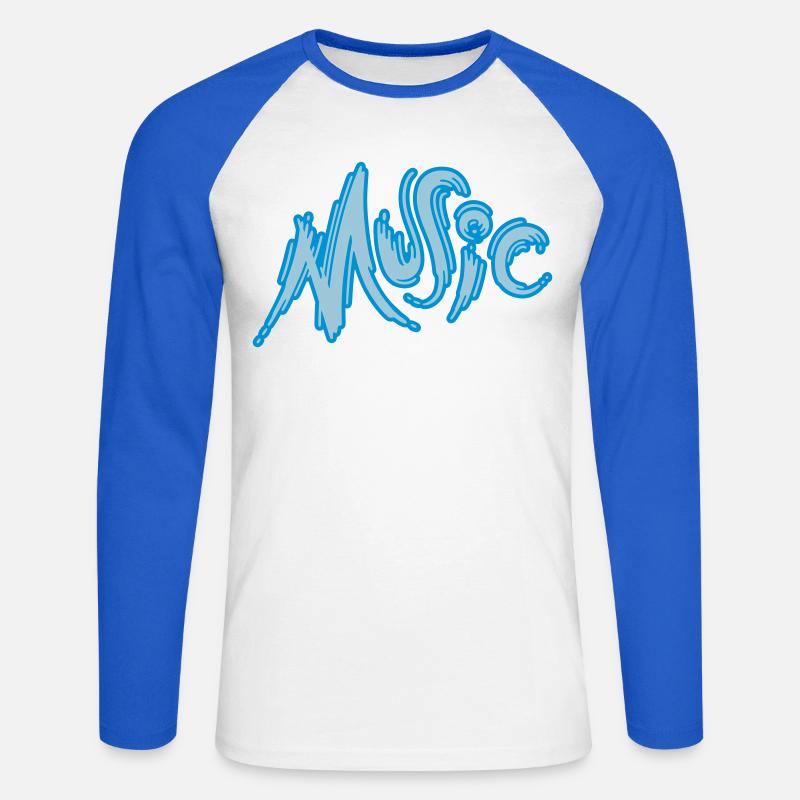 Music - Unisex Baseballshirt langarm - Weiß/Royalblau