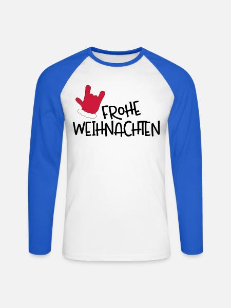 Weihnachten - Unisex Baseballshirt langarm - Weiß/Royalblau